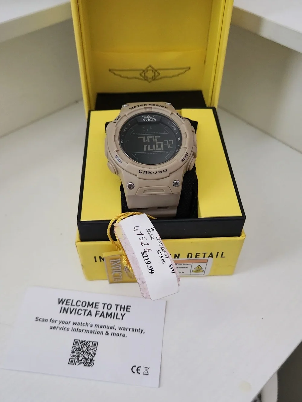 Invicta Men's Digital Sports Watch - Nude Tan